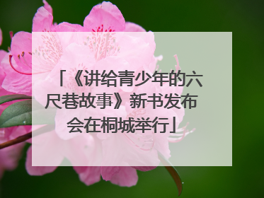 《讲给青少年的六尺巷故事》新书发布会在桐城举行