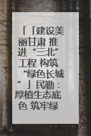 「建设美丽甘肃 推进“三北”工程 构筑“绿色长城”」民勤：厚植生态底色 筑牢绿色屏障