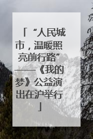 “人民城市，温暖照亮前行路”——《我的梦》公益演出在沪举行