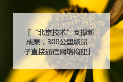 “北京技术”支撑新成果，300公里级量子直接通信网络构建