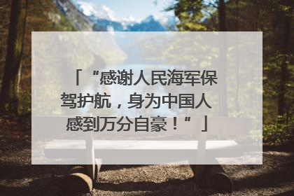 “感谢人民海军保驾护航，身为中国人感到万分自豪！”