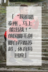“我祖籍泰州，马上能出战！”前国脚毛剑卿自荐踢苏超，体育局回应