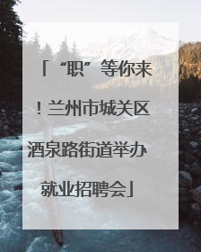 “职”等你来！兰州市城关区酒泉路街道举办就业招聘会