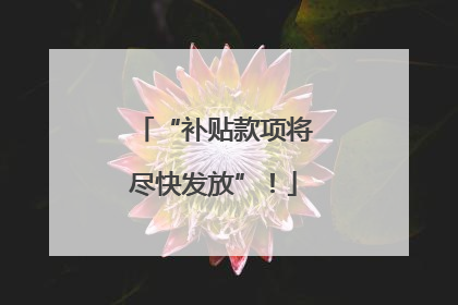 “补贴款项将尽快发放”！