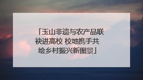 玉山非遗与农产品联袂进高校 校地携手共绘乡村振兴新图景