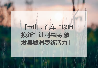 玉山：汽车“以旧换新”让利惠民 激发县域消费新活力