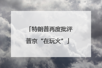 特朗普再度批评普京“在玩火”