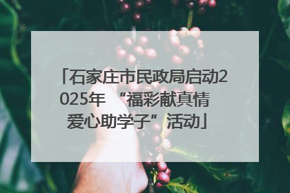 石家庄市民政局启动2025年 “福彩献真情 爱心助学子”活动