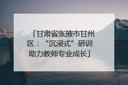 甘肃省张掖市甘州区：“沉浸式”研训助力教师专业成长