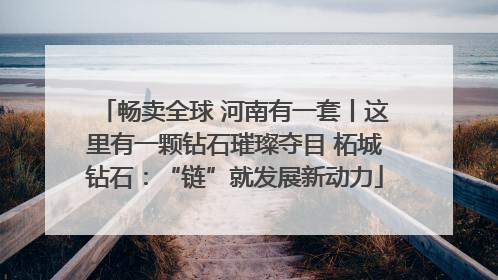 畅卖全球 河南有一套丨这里有一颗钻石璀璨夺目 柘城钻石：“链”就发展新动力