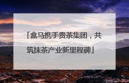 盒马携手贵茶集团，共筑抹茶产业新里程碑