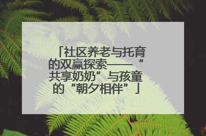 社区养老与托育的双赢探索——“共享奶奶”与孩童的“朝夕相伴”
