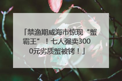 禁渔期威海市惊现“蟹霸王”！七人强卖3000元劣质蟹被铐！