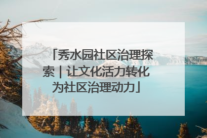 秀水园社区治理探索｜让文化活力转化为社区治理动力