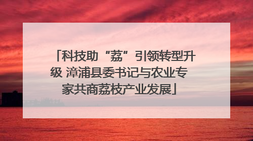 科技助“荔”引领转型升级 漳浦县委书记与农业专家共商荔枝产业发展