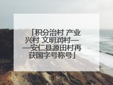 积分治村 产业兴村 文明润村——安仁县源田村再获国字号称号