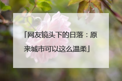 网友镜头下的日落：原来城市可以这么温柔