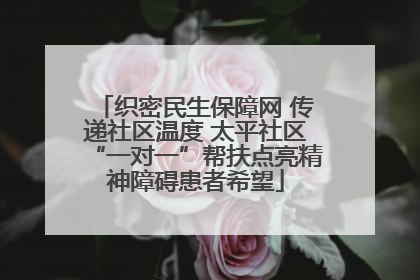 织密民生保障网 传递社区温度 太平社区“一对一”帮扶点亮精神障碍患者希望