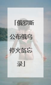 俄罗斯公布俄乌停火备忘录