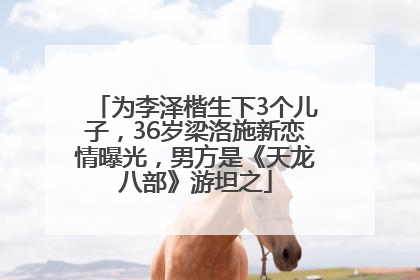 为李泽楷生下3个儿子，36岁梁洛施新恋情曝光，男方是《天龙八部》游坦之