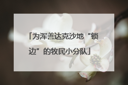 为浑善达克沙地“锁边”的牧民小分队