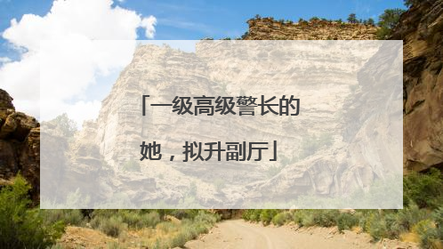 一级高级警长的她，拟升副厅
