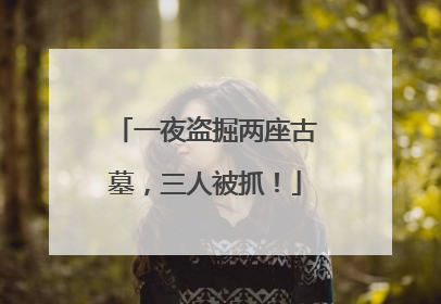 一夜盗掘两座古墓，三人被抓！