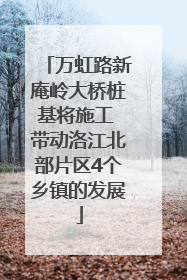 万虹路新庵岭大桥桩基将施工 带动洛江北部片区4个乡镇的发展