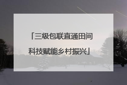三级包联直通田间 科技赋能乡村振兴