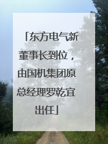 东方电气新董事长到位，由国机集团原总经理罗乾宜出任