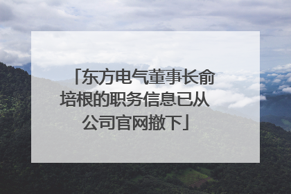 东方电气董事长俞培根的职务信息已从公司官网撤下