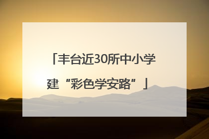 丰台近30所中小学建“彩色学安路”