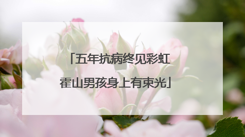 五年抗病终见彩虹 霍山男孩身上有束光