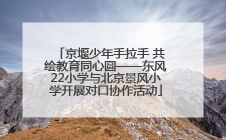 京堰少年手拉手 共绘教育同心圆——东风22小学与北京景风小学开展对口协作活动