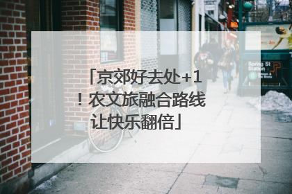 京郊好去处+1！农文旅融合路线让快乐翻倍