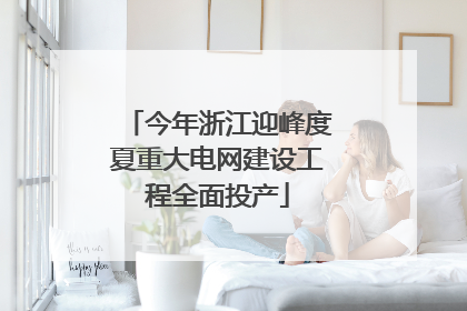 今年浙江迎峰度夏重大电网建设工程全面投产