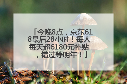 今晚8点，京东618最后28小时！每人每天超6180元补贴，错过等明年！