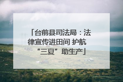台前县司法局：法律宣传进田间 护航“三夏”助生产