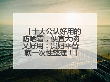 十大公认好用的防晒霜，便宜大碗又好用：贵妇平替款一次性整理！