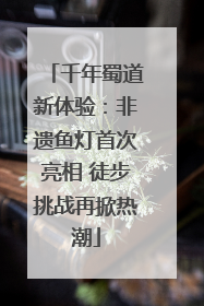 千年蜀道新体验：非遗鱼灯首次亮相 徒步挑战再掀热潮