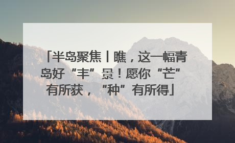 半岛聚焦丨瞧，这一幅青岛好“丰”景！愿你“芒”有所获，“种”有所得