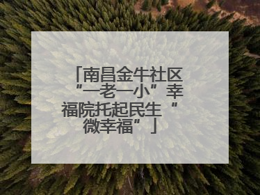 南昌金牛社区“一老一小”幸福院托起民生“微幸福”