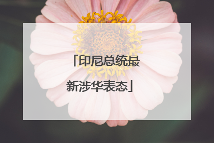 印尼总统最新涉华表态