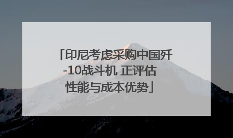 印尼考虑采购中国歼-10战斗机 正评估性能与成本优势
