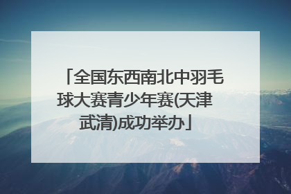 全国东西南北中羽毛球大赛青少年赛(天津武清)成功举办