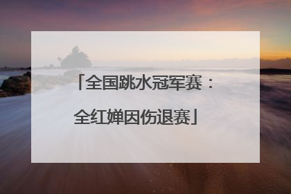 全国跳水冠军赛：全红婵因伤退赛