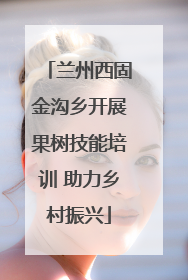 兰州西固金沟乡开展果树技能培训 助力乡村振兴