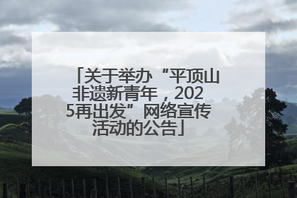 关于举办“平顶山非遗新青年，2025再出发”网络宣传活动的公告
