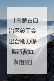 内蒙古自治区总工会出台助力提振消费11条措施