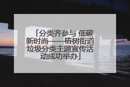 分类齐参与 低碳新时尚——椿树街道垃圾分类主题宣传活动成功举办